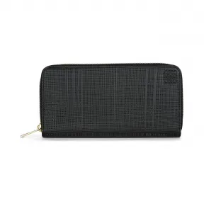 罗意威/Loewe Linen Zip Around Wallet黑色 101N88.F13