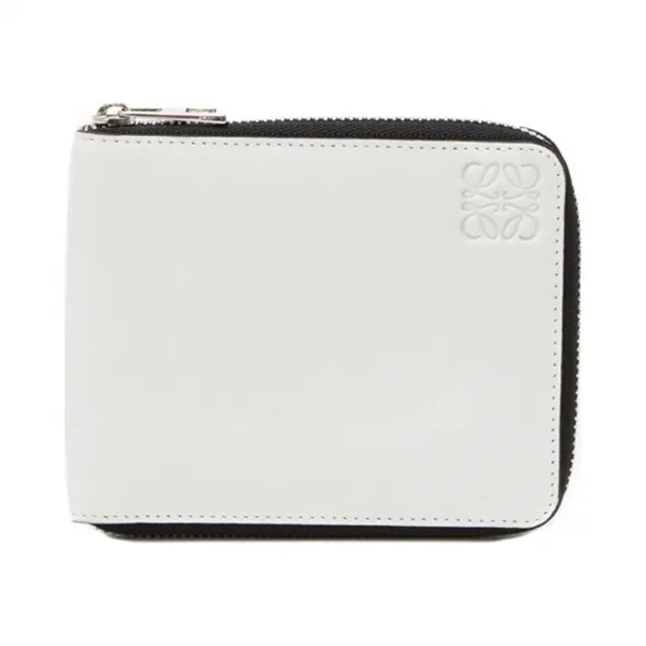 罗意威/Loewe 双折拉链钱夹 绵白色 109.54.I71