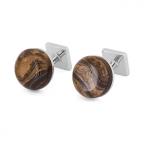 罗意威/Loewe Round Cufflink Tiger Eye 111.10.793