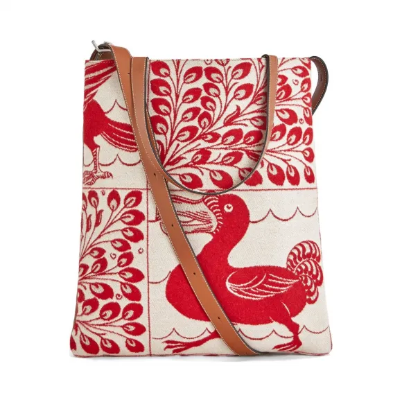 罗意威/Loewe Vertical Tote Tiles Bag红色 303.26AA94