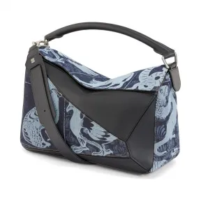 罗意威/Loewe Puzzle Tiles Large BagIndigo/Black 303.27.S19