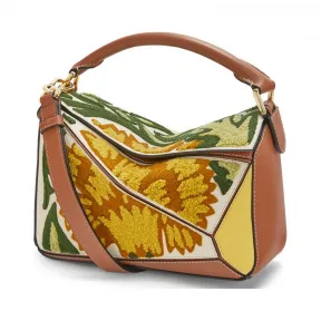 罗意威/Loewe Puzzle Floral Small Bag黄色 303.30.S21