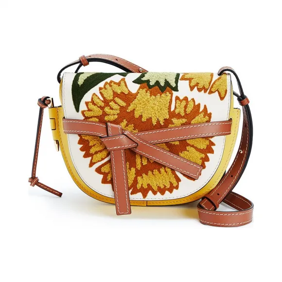 罗意威/Loewe Gate Floral Small Bag黄色 303.30.T20