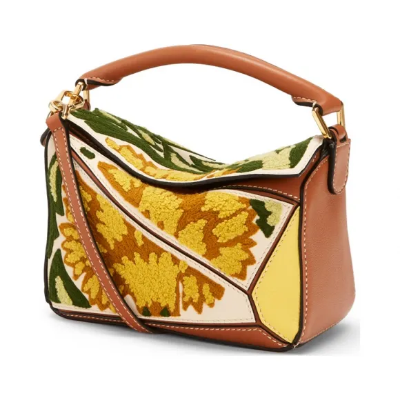 罗意威/Loewe Puzzle Floral Mini Bag黄色 303.30.U95
