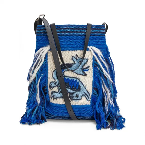 罗意威/Loewe Vertical Tote Dragon Knit Bag蓝色 303.92AA94