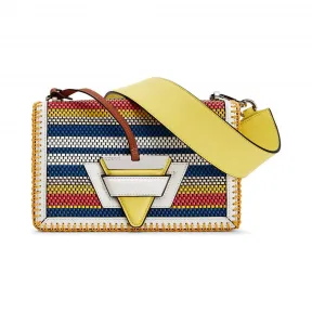 罗意威/Loewe Barcelona Woven Stripes Bag绵白色/多色 330.92.M15