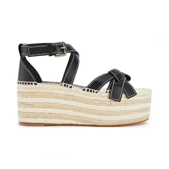 罗意威/Loewe Gate Wedge Espadrille黑色 453.10.355