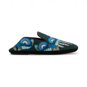 罗意威/Loewe Embroidered SlipperDark Green/Multicolour 453.10.503