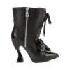 罗意威/Loewe Lace Up Zip Ankle Boot黑色 453.17.064