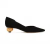 罗意威/Loewe Nut Heel Pump 35黑色/金色 453.29.625