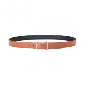 罗意威/Loewe Formal Belt 3.2Cm Adj/Rev棕色/黑色/金属灰 516.09.024