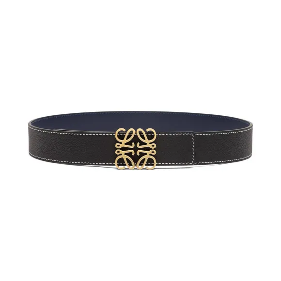 罗意威/Loewe Anagram Belt 4 CmBlack/Navy/Old Gold 528.12.013