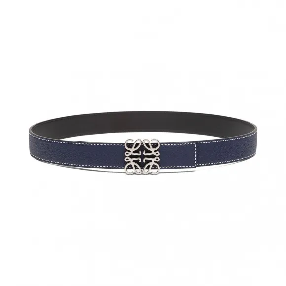 罗意威/Loewe Anagram Belt 3.2 CmNavy/Black/Old Palladium 528.12.014