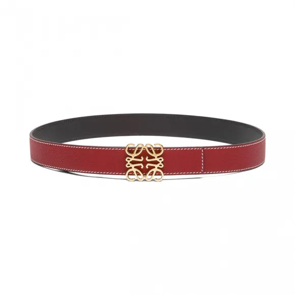 罗意威/Loewe Anagram Belt 3.2 CmRouge/Black/Gold 528.12.018