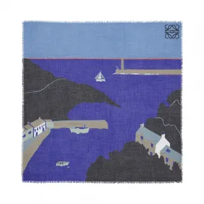 罗意威/Loewe Cornish Harbour Shawl 140x140 蓝色 915.15.115