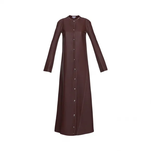 罗意威/Loewe Long Button Coat黑棕色 D1171070DA