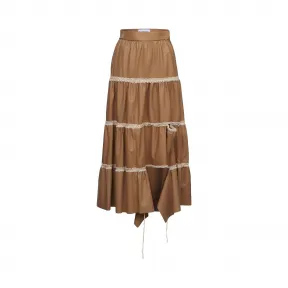 罗意威/Loewe Skirt Crochet Stitching太妃糖色 D1175300BR