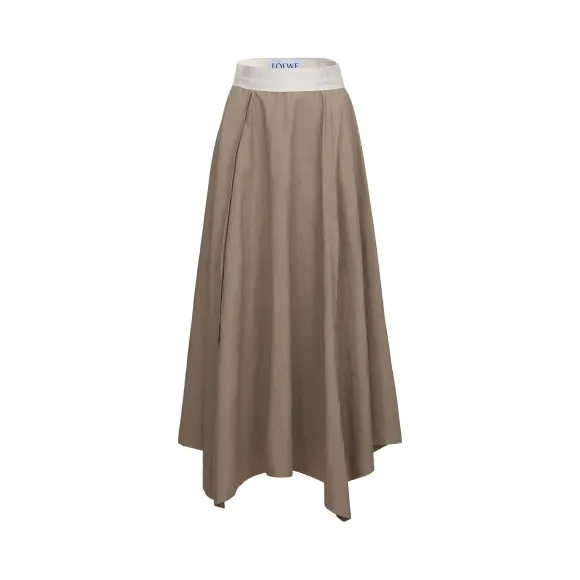 罗意威/Loewe Skirt Raw Edge Hem沙色 D2175260FA