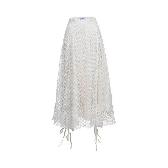罗意威/Loewe Skirt Guipure白色 D2175290FA