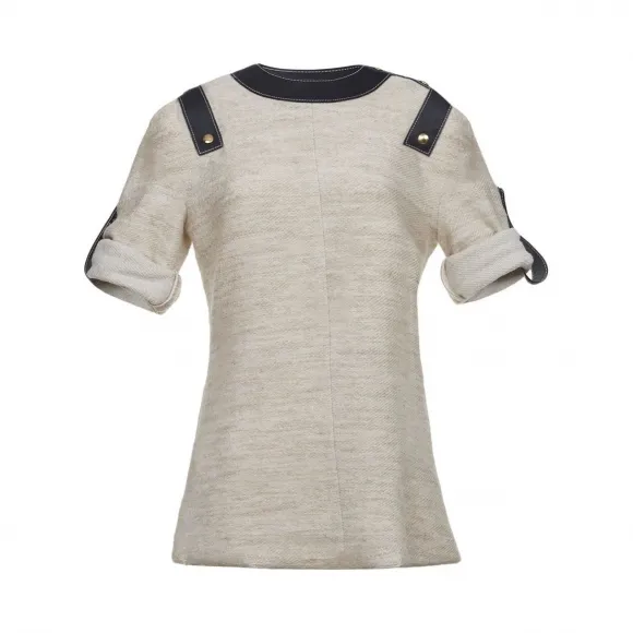 罗意威/Loewe Top W/ Leather Inserts乳白色 D2179440JC