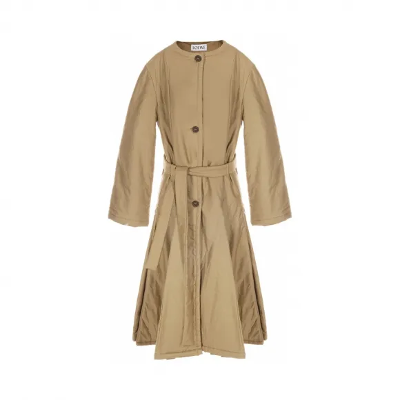 罗意威/Loewe 超大腰带戈黛大衣米色 D2261190FA