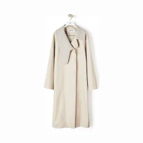 罗意威/Loewe Long Asym Collar Coat米色/灰色 D2291052PA