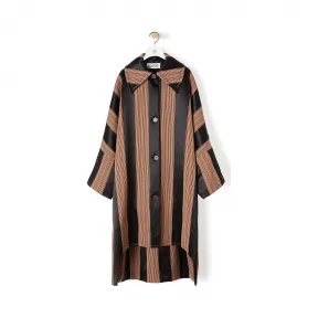 罗意威/Loewe Stripe Oversize Coat深棕色/黑色 D2291124AK