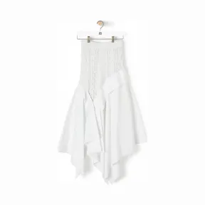 罗意威/Loewe Knit & Popeline Skirt白色 D2295000FA