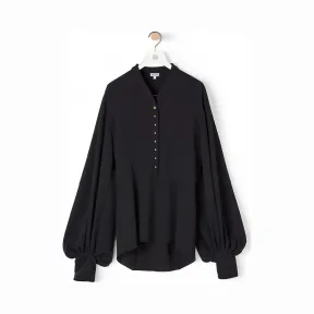 罗意威/Loewe Balloon Sleeve BlouseBlack/Dark Navy D2299142FO
