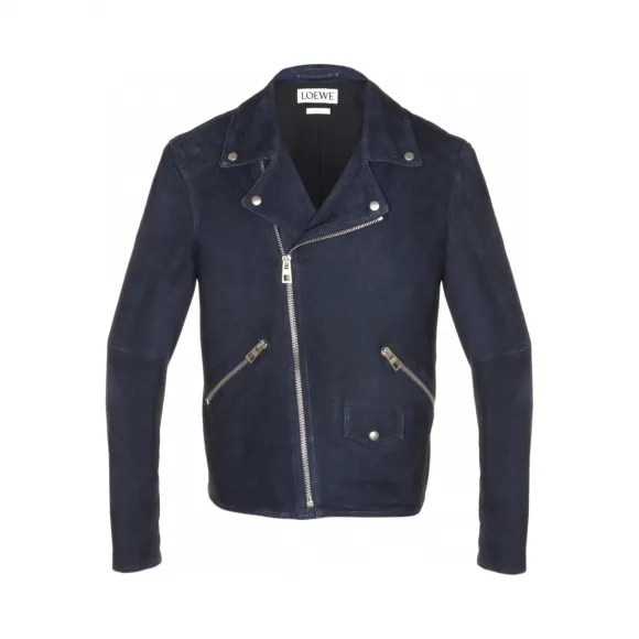 罗意威/Loewe 麂皮机车夹克 紫蓝色 H1268318AR