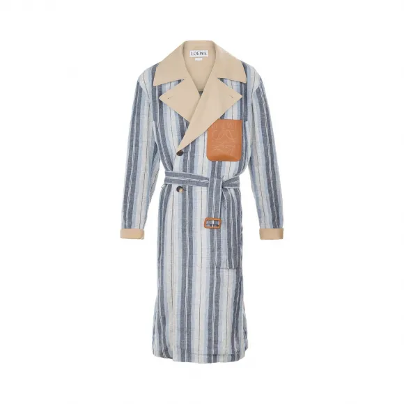 罗意威/Loewe Coat Stripes Contrasted Collar蓝色/白色 H2171090PA