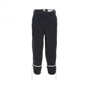 罗意威/Loewe Drawstring Trousers Turn Up黑色 H2172000FA