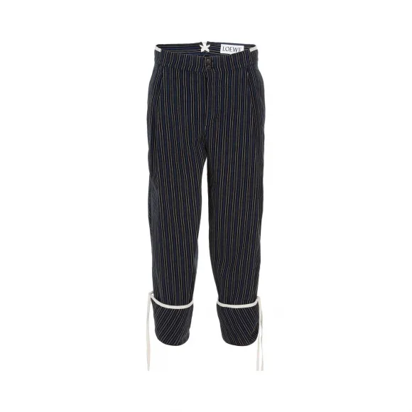罗意威/Loewe Drawstring Trousers Turn Up黑色 H2172000FA