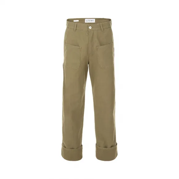 罗意威/Loewe Trousers Patch PocketsKhaki Green H2172051IB