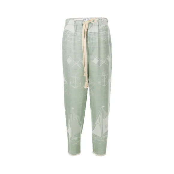 罗意威/Loewe Trousers Boat Jacquardsea-water green H2172300PA