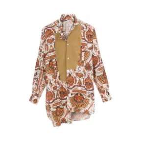 罗意威/Loewe Asymmetric Shirt Inca Print白色/多色 H2179701GA
