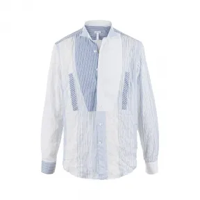 罗意威/Loewe Wing Collar Shirt Patchworkwhite/navy/red H2179860CG