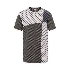 罗意威/Loewe Tshirt Patchwork Stripes蓝色/白色 H2179870CR