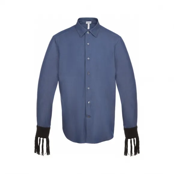 罗意威/Loewe 流苏衬衫 靛蓝色 H2269161FA