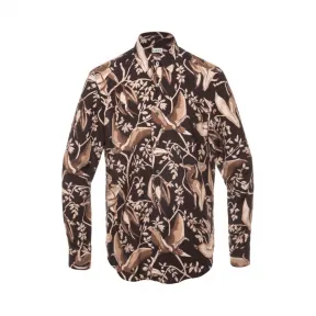 罗意威/Loewe 恐龙图案经典款衬衫 黑色/棕色 H2269224CG