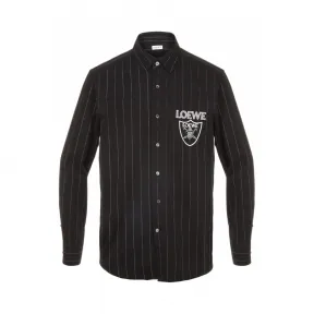 罗意威/Loewe 条纹loewe拼贴衬衫 黑色 H2269670CG