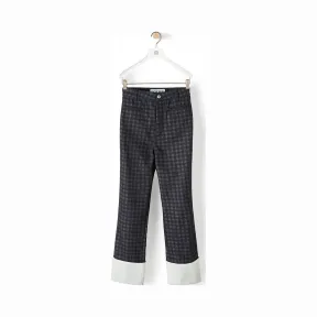罗意威/Loewe Check Print Fisherman JeansNavy Blue/Black H2292350IB