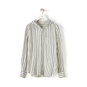 罗意威/Loewe Hooded Stripe Shirt白色/蓝色 H2299500PO