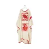 罗意威/Loewe Embroidered Knit Poncho Animals白色/红色 H3101060OT