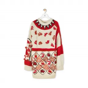 罗意威/Loewe Embroidered Sweater Animals白色/红色 H3109230OT