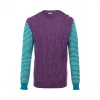 罗意威/Loewe Ribbed And Striped Crewneckpurple melange H3179020CO