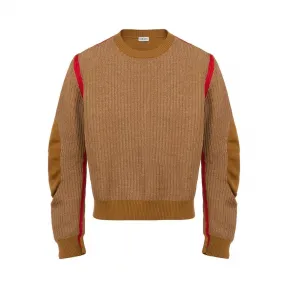 罗意威/Loewe Crewneck Contrasted EdgesBrown/Red H3179310SM