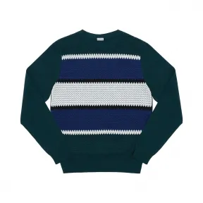 罗意威/Loewe 条纹图案针织上衣 森林绿 H3259430SM