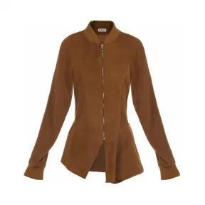 罗意威/Loewe 轻质麂皮夹克 巧克力色 S1269731MM