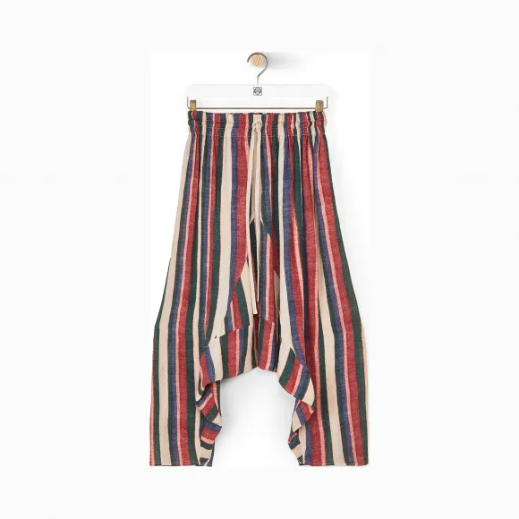 罗意威/Loewe Stripe Cropped TrousersPink/Strawberry/Blue S2102381AK
